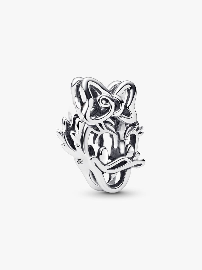 Disney Daisy Duck Openwork Charm S925 Sterling Silver