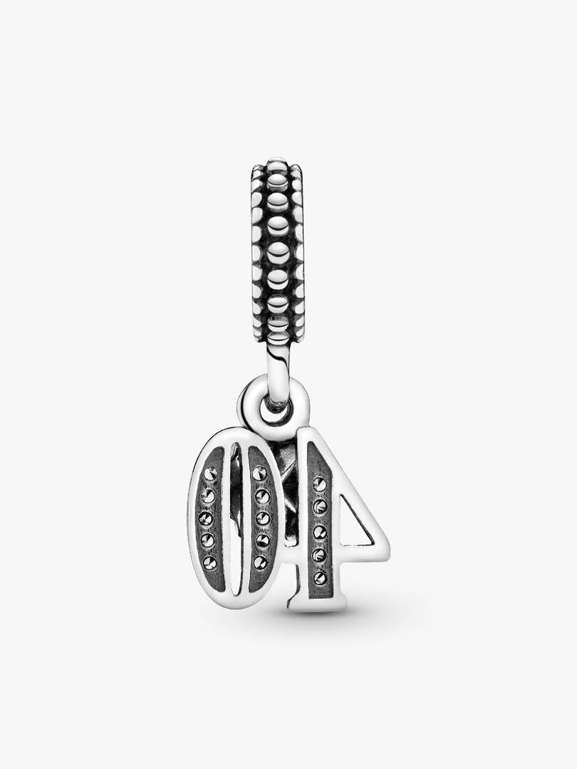 40th Birthday Dangle Charm Hallmarked S925 Sterling Silver | Milestone Jewellery Gift for Her | S925 Hallmarked Bracelet Charm