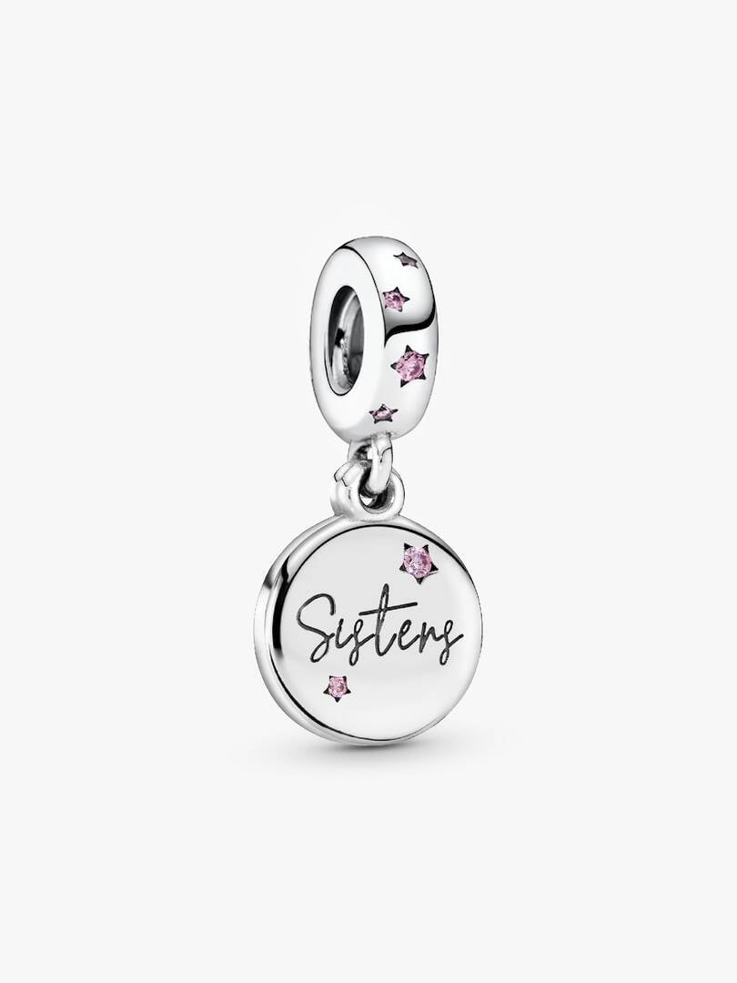 Forever Sisters Double Dangle Charm S925 Sterling Silver