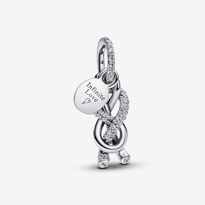 Pave Infinity Dangle Charm S925 Sterling Silver