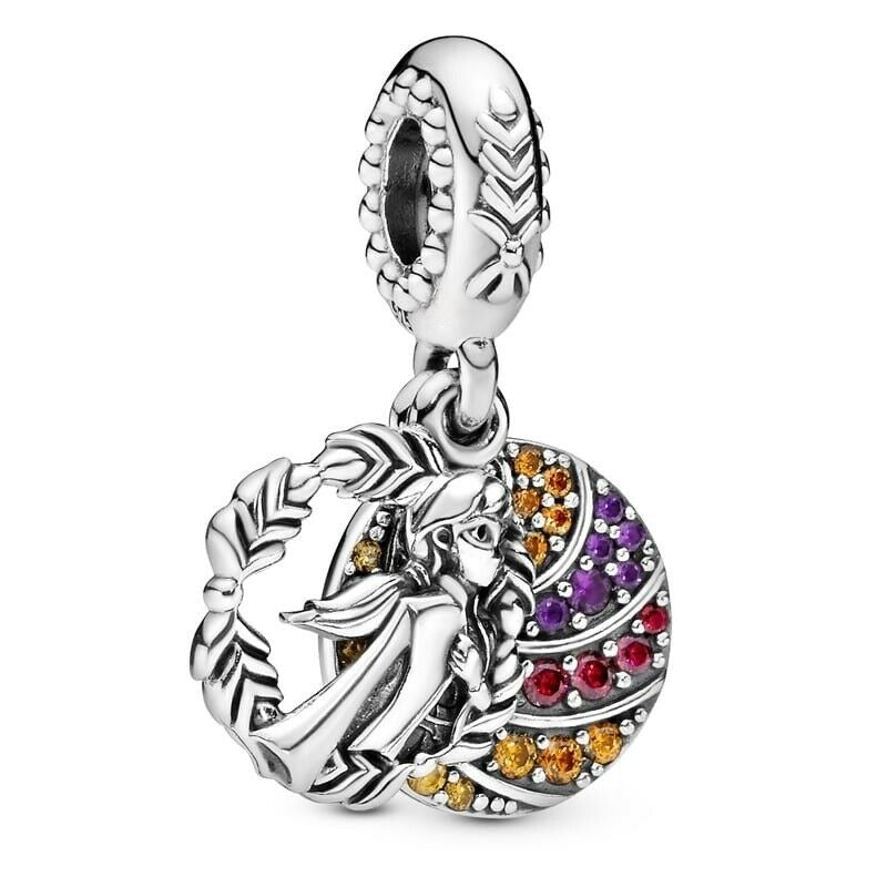 Frozen Anna Dangle Charm Hallmarked S925 Sterling Silver