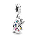 Artist Palette Charm Hallmarked S925 Sterling Silver