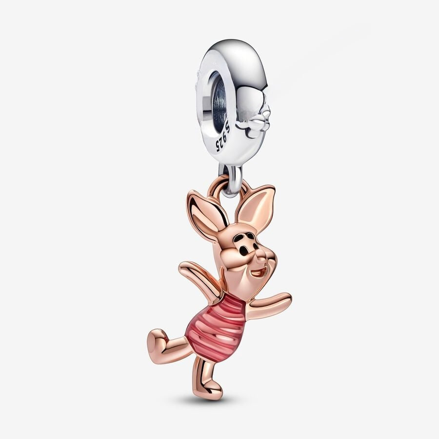 Disney Winnie The Pooh Piglet Dangle Charm S925 Sterling Silver