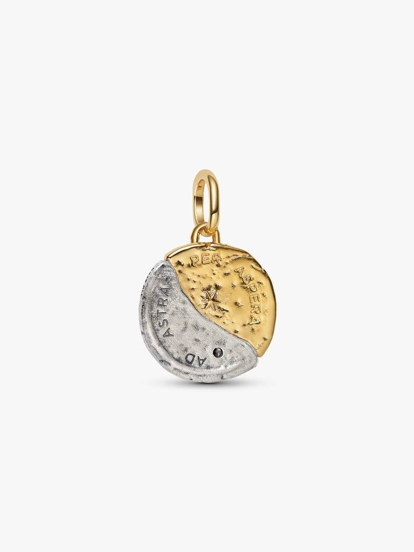 Sun & Moon Medallion Charm S925 Sterling Silver