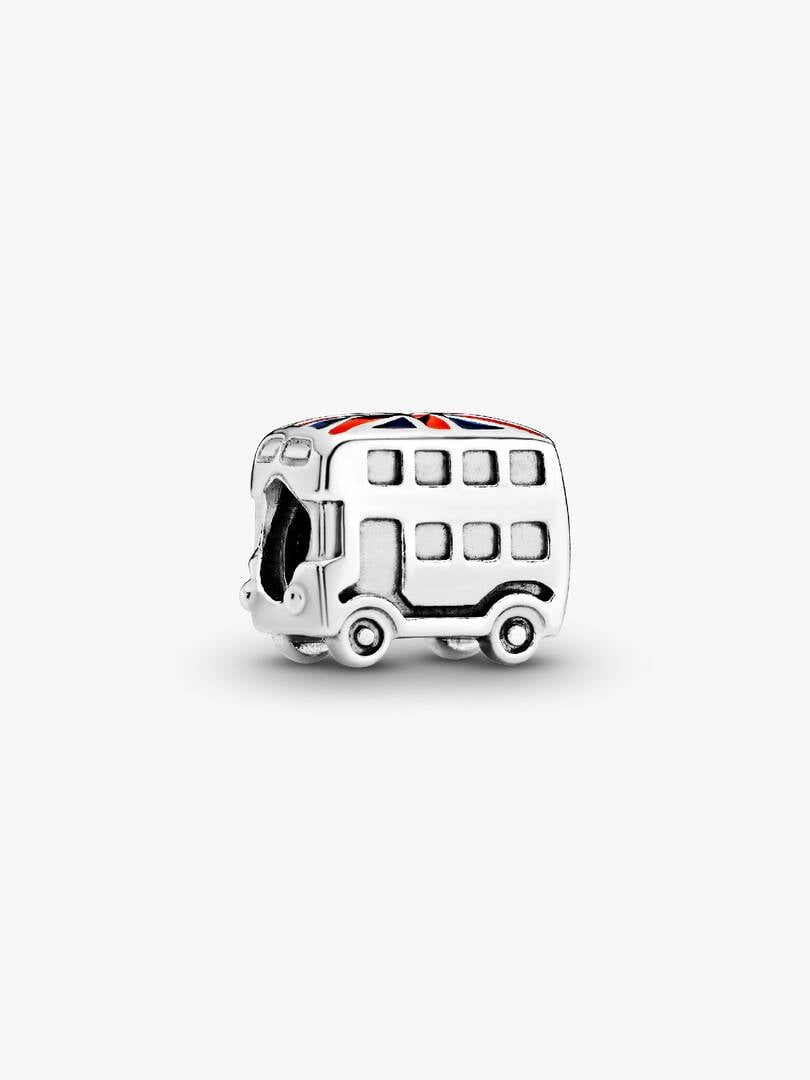 Union Jack London Bus Charm Hallmarked S925 Sterling Silver