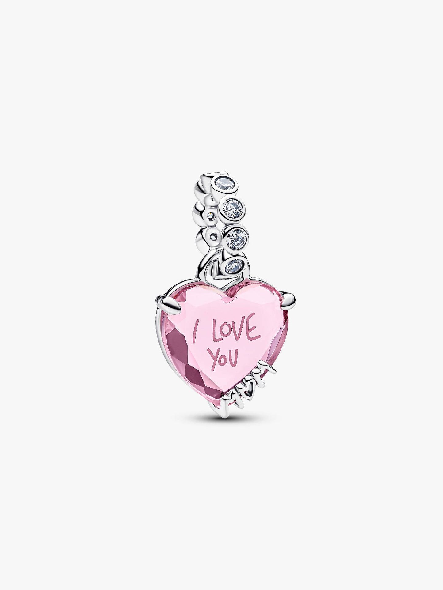 I Love you Mum Dangle Charm Sterling Silver S925 — Gift for Her | Pandora Compatible Bracelet Charm