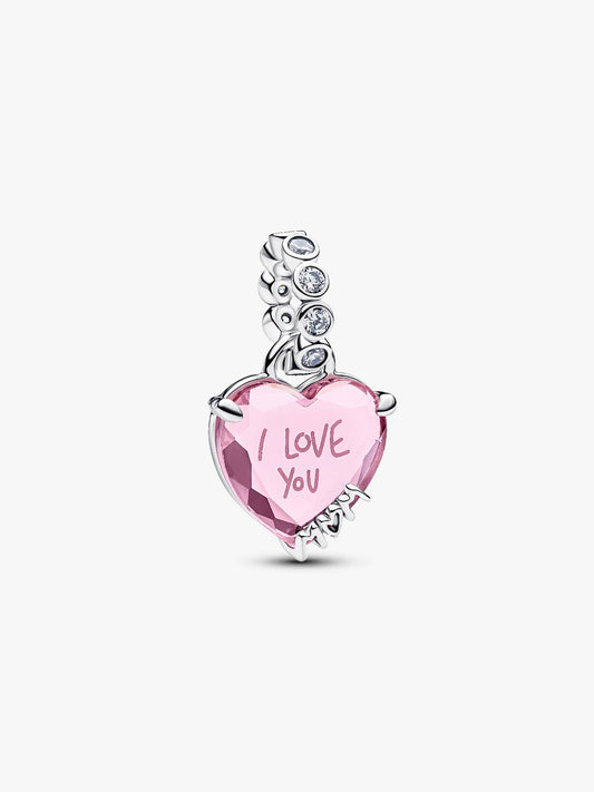 I Love you Mum Dangle Charm Sterling Silver S925 Hallmarked Bracelet Charm | Gift for Her