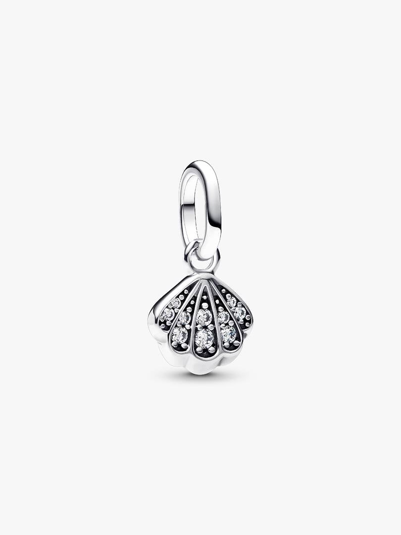 Sparkling Shell Mini Dangle Charm S925 Sterling Silver