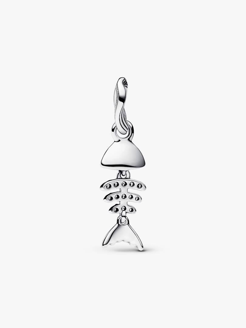Turquoise-coloured Fishbone Dangle Charm S925 Sterling Silver