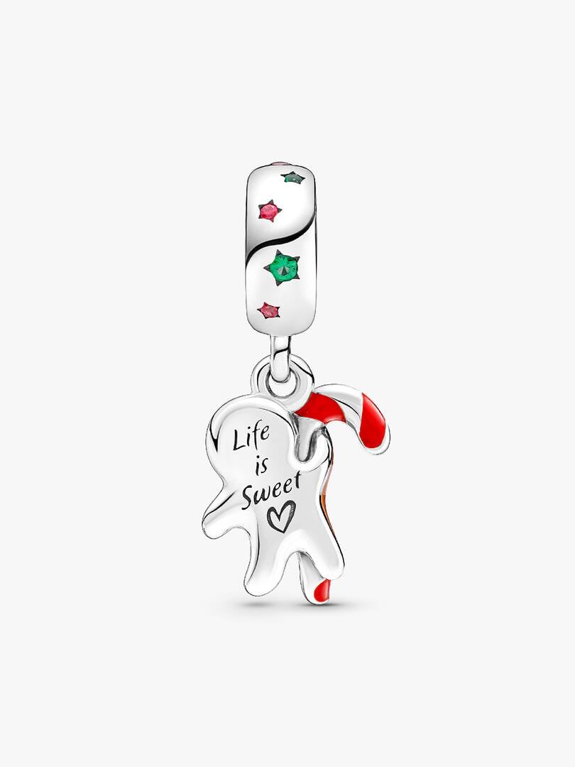 Gingerbread Man Dangle Charm S925 Sterling Silver