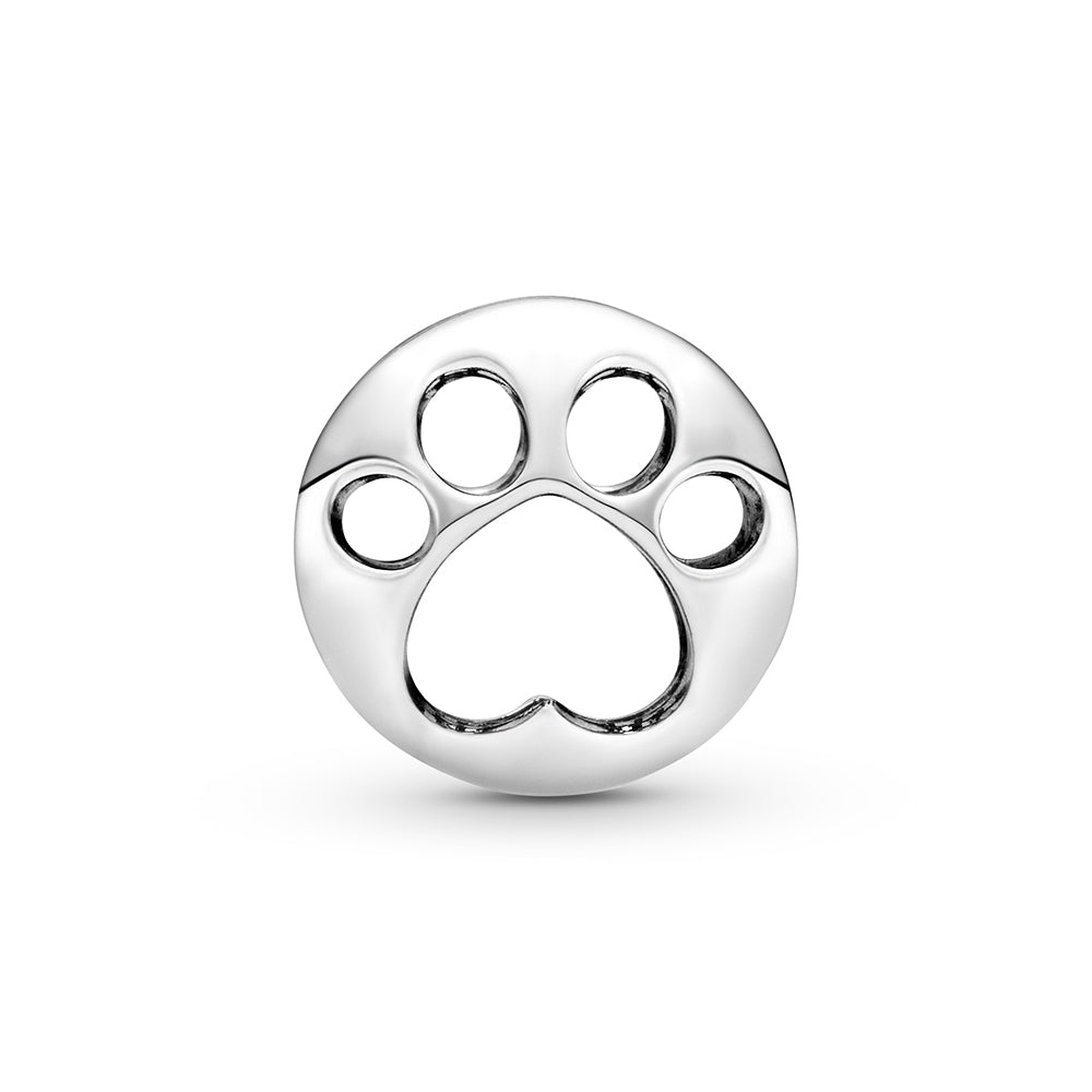 Openwork Paw Print Charm Hallmarked S925 Sterling Silver