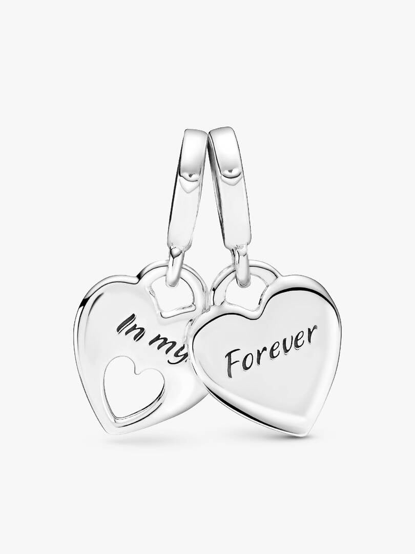 Mother Daughter Split Dangle Charm S925 Sterling Silver