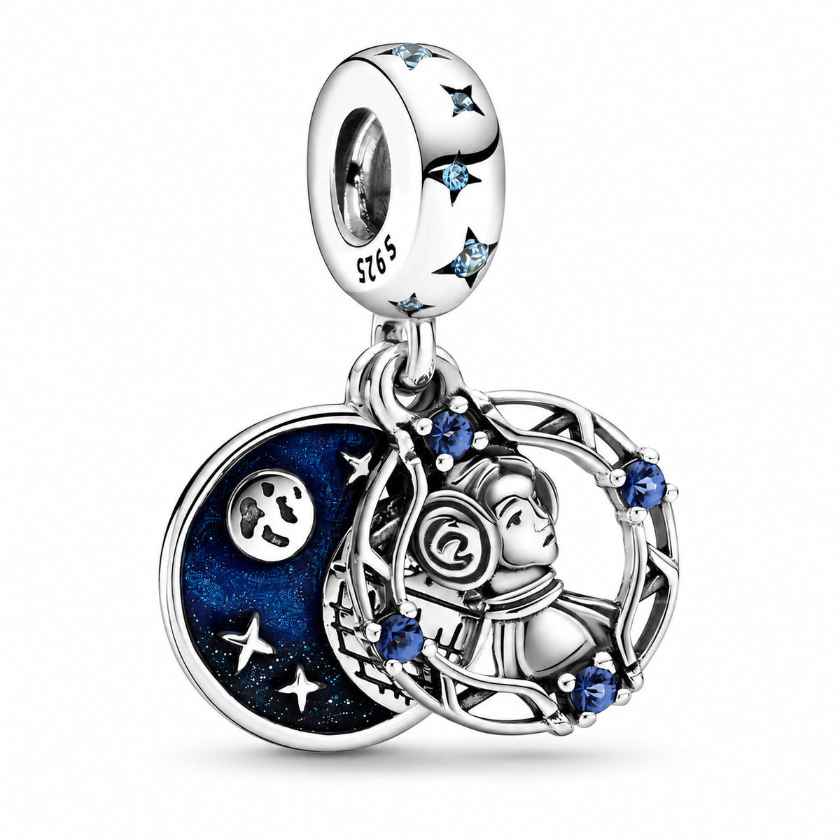 Star Wars Princess Leia Double Dangle Charm S925 Sterling Silver