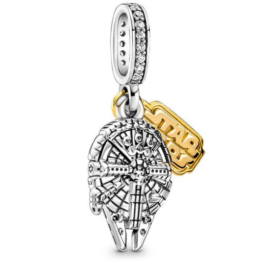 Star War Millennium Falcon Dangle Charm Hallmarked S925 Sterling Silver