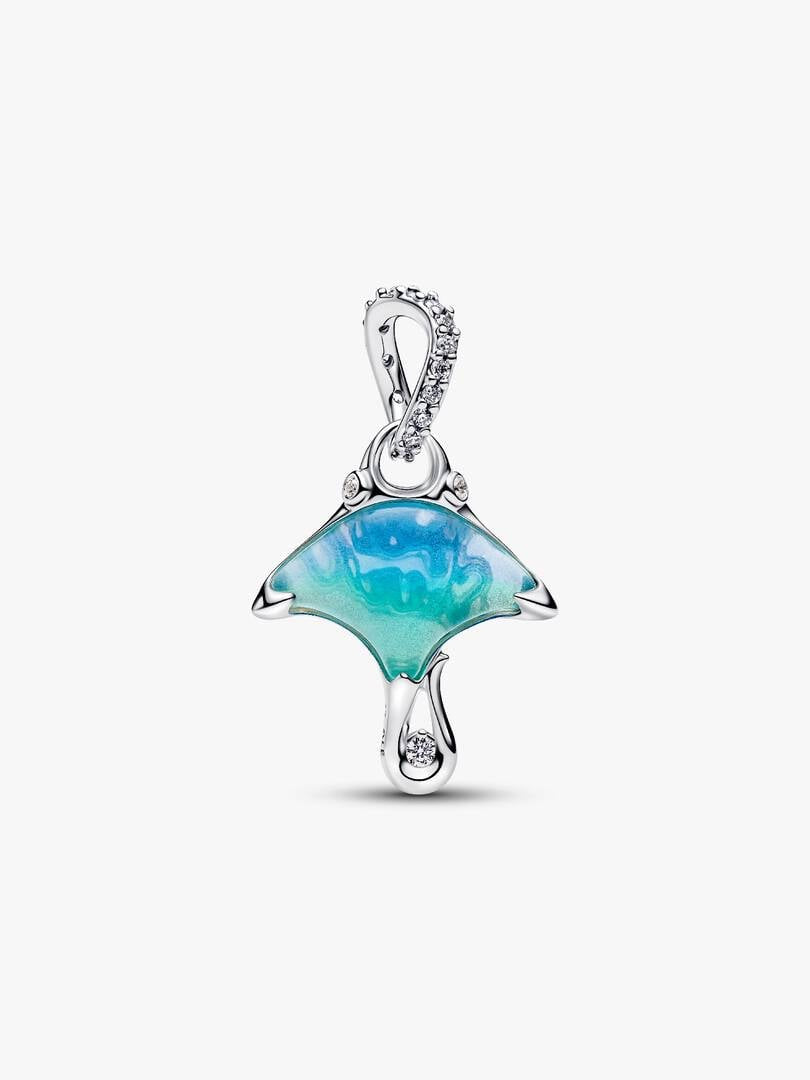 Manta Ray Dangle Charm Sterling Silver S925 Hallmarked Bracelet Charm | Gift for Her