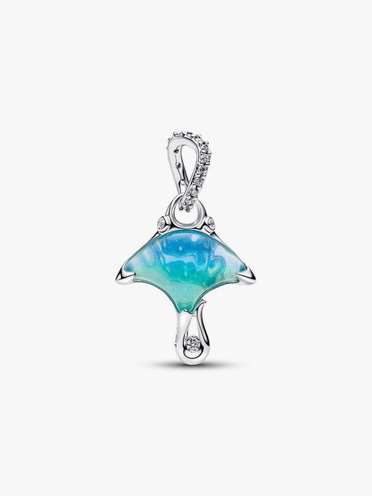 Manta Ray Dangle Charm Sterling Silver S925 Hallmarked Bracelet Charm | Gift for Her