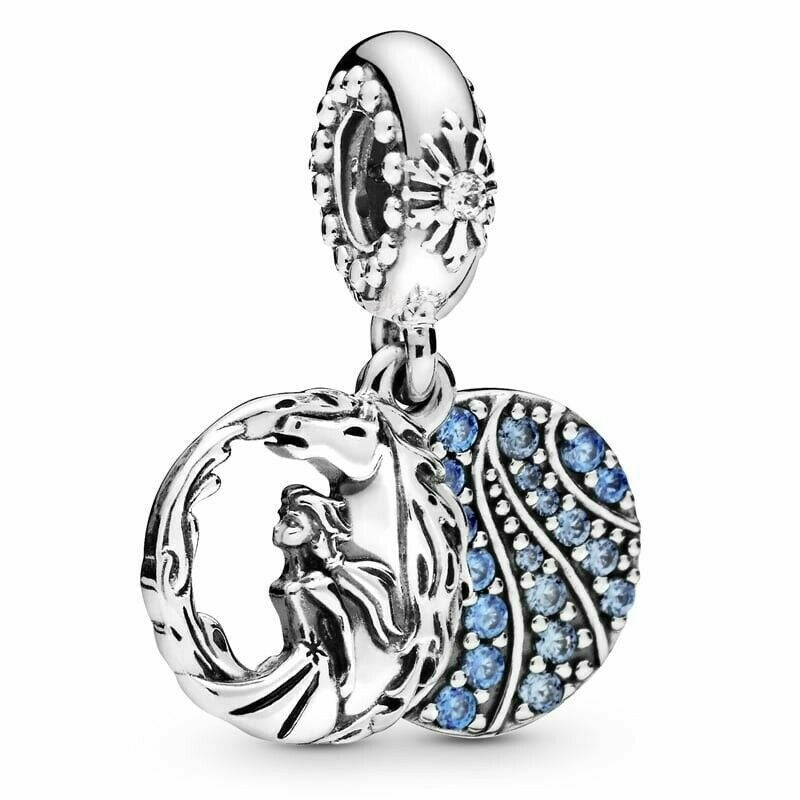 Frozen Elsa & Nokk Dangle Charm Hallmarked S925 Sterling Silver