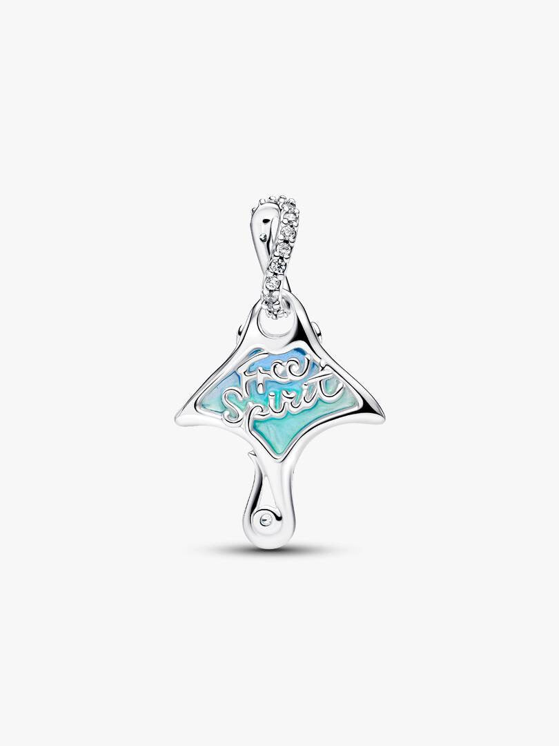 Manta Ray Dangle Charm Sterling Silver S925 Hallmarked Bracelet Charm | Gift for Her