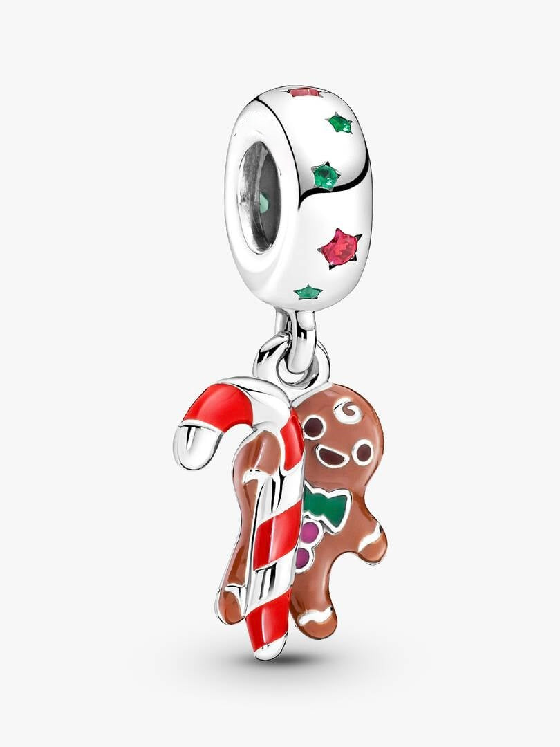 Gingerbread Man Dangle Charm S925 Sterling Silver