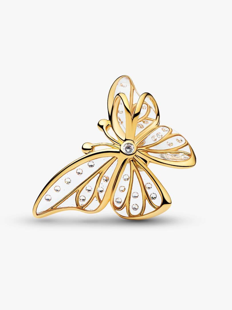 Oversized Butterfly Openwork Charm Sterling Silver S925 Hallmarked Bracelet Charm | Gift for Her