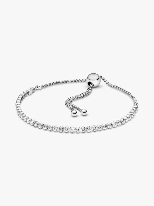 Sparkling Slider Tennis Bracelet Sterling Silver S925 Hallmarked Bracelet | Gift for Her