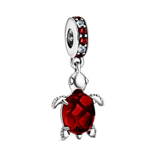 Murano Glass Sea Turtle Dangle Charm Sterling Silver S925 Hallmarked Bracelet Charm | Gift for Her