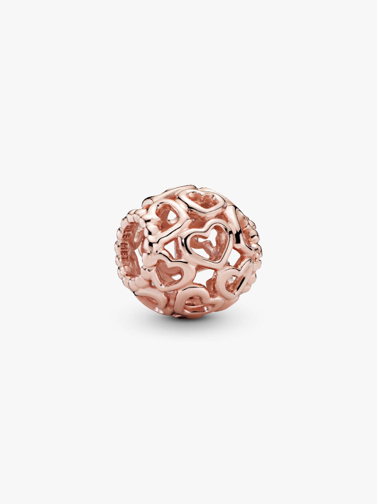 Rose Gold Hearts All Over Charm Sterling Silver S925 Hallmarked Bracelet Charm | Gift for Her