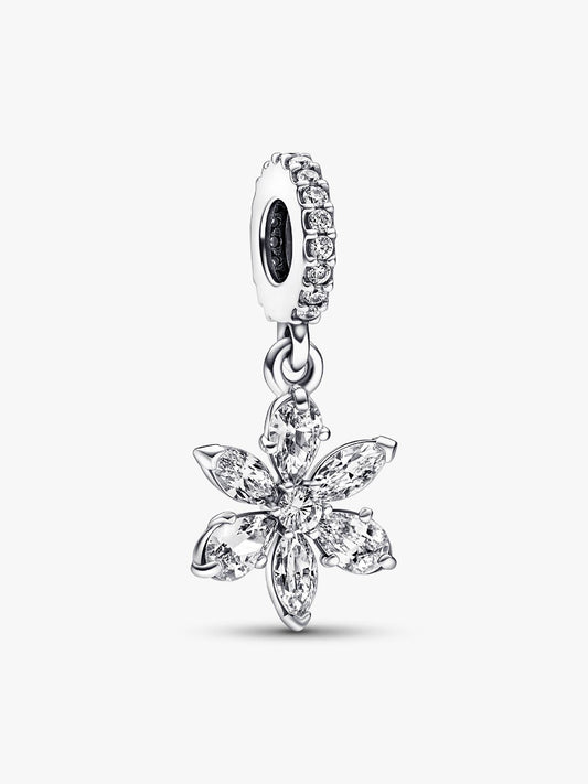 Sparkling Herbarium Cluster Dangle Charm Sterling Silver S925 Hallmarked Bracelet Charm | Gift for Her