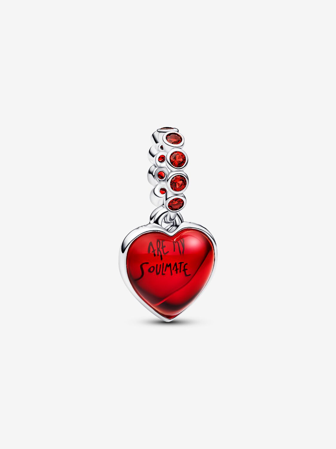 Red Murano Glass Heart Double Dangle Charm Sterling Silver S925 Hallmarked Bracelet Charm | Gift for Her
