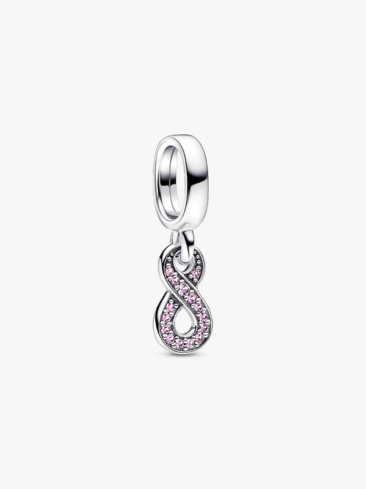 Sparkling Infinity Dangle Charm Sterling Silver S925 Hallmarked Bracelet Charm | Gift for Her