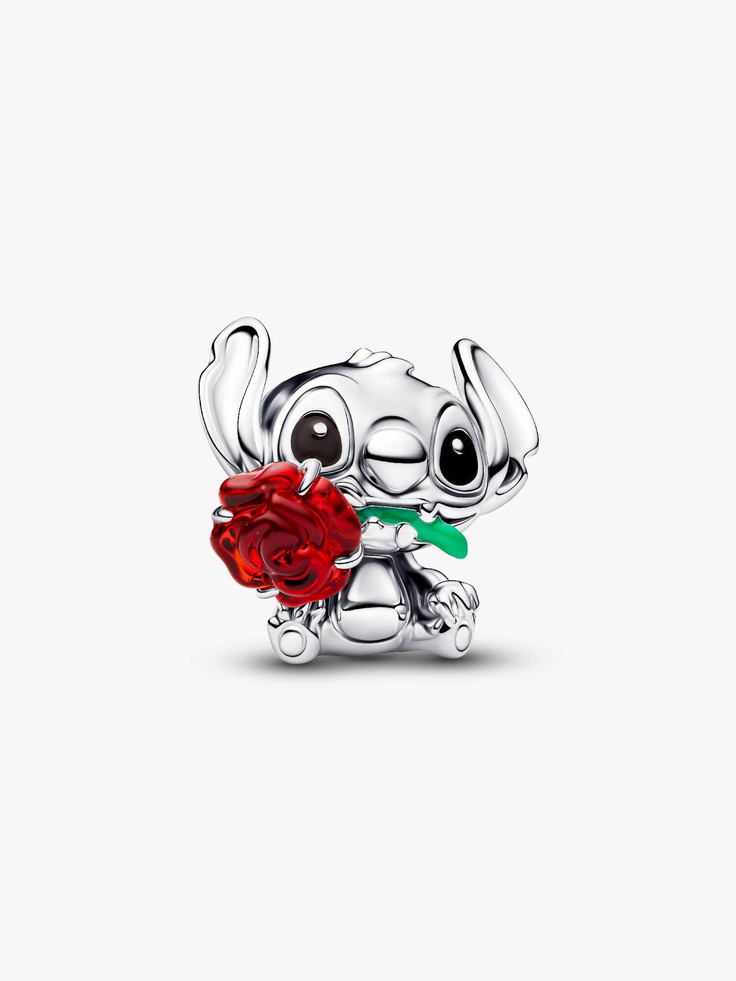 Disney Stitch Murano Glass Charm Sterling Silver S925 Hallmarked Bracelet Charm | Gift for Her