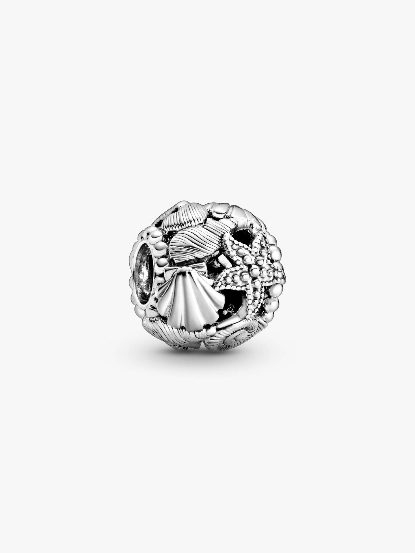 Openwork Starfish, Shells & Hearts Charm Sterling Silver S925 — Gift for Her | Pandora Compatible Bracelet Charm