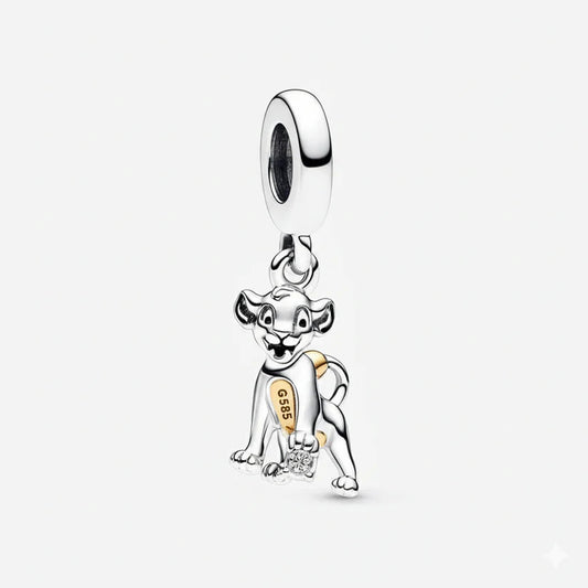 Disney 100th Anniversary Simba Charm Sterling Silver S925 Hallmarked Bracelet Charm | Gift for Her