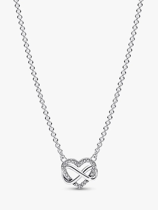 Sparkling Infinity Heart Collier necklace Sterling Silver S925 Hallmarked | Gift for Her