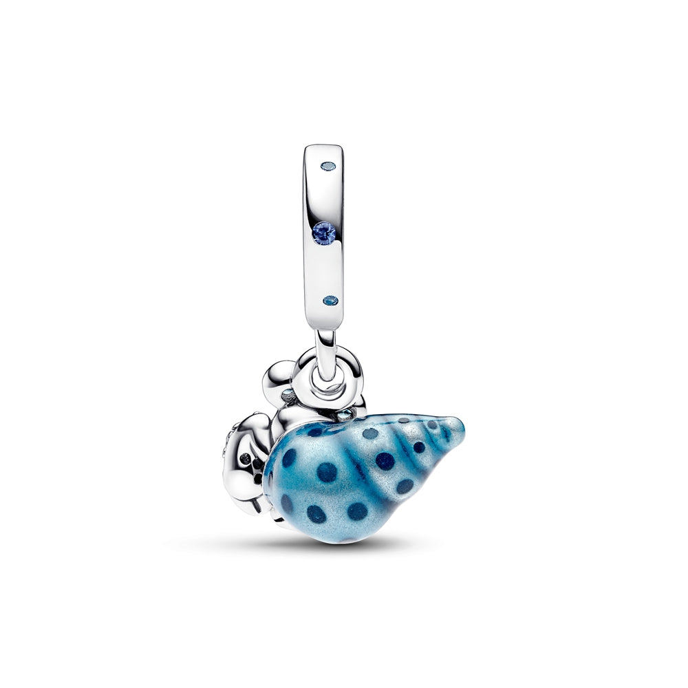Glow-in-the-Dark Hermit Crab Dangle Charm S925 Sterling Silver