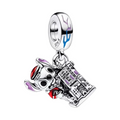 Lilo & Stitch Conductor Stitch & The Tower of Terror Dangle Charm Hallmarked S925 Sterling Silver