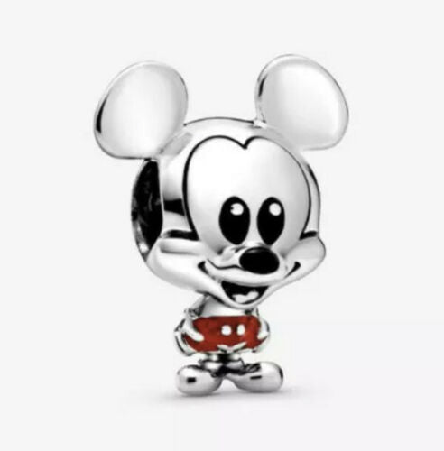Mickey Mouse Red Trouser Charm Hallmarked S925 Sterling Silver