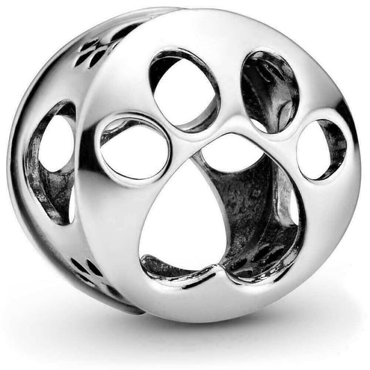 Openwork Paw Print Charm Hallmarked S925 Sterling Silver
