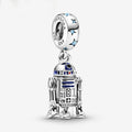 R2-D2 Dangle Charm Hallmarked S925 Sterling Silver
