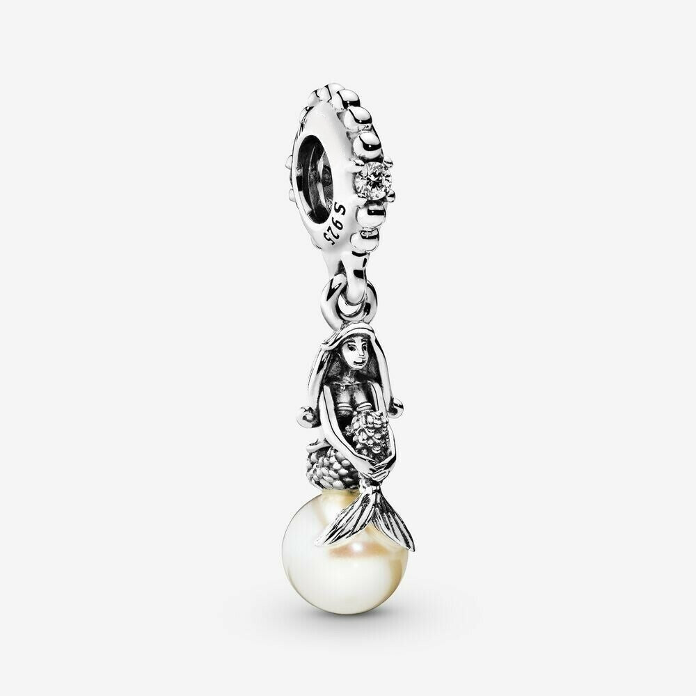 The Little Mermaid Luminous Ariel Dangle Charm Hallmarked S925 Sterling Silver
