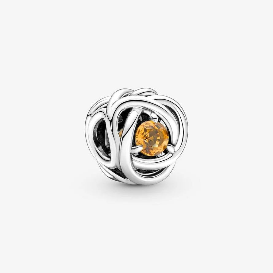 S925 Birthstone Eternity Circle Months Sterling Silver Charm Collection | Personalised Jewellery Gift | Bracelet Charm