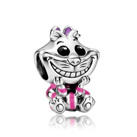 Cheshire Cat Charm Hallmarked S925 Hallmarked Compatible Sterling Silver Charm