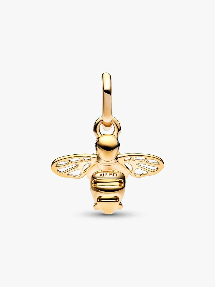 Bee Gold Dangle Charm Hallmarked S925 Sterling Silver