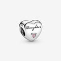 Daughter Heart Charm Hallmarked S925 Sterling Silver