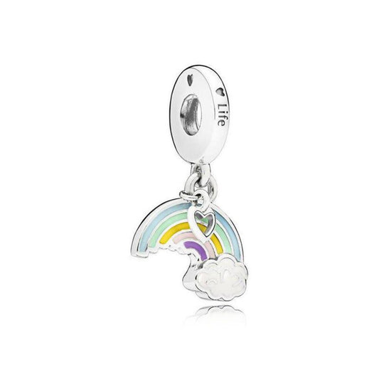 Rainbow of Rove Dangle Sterling Silver Charm — Gift for Her | Pandora Compatible Charm Bracelet