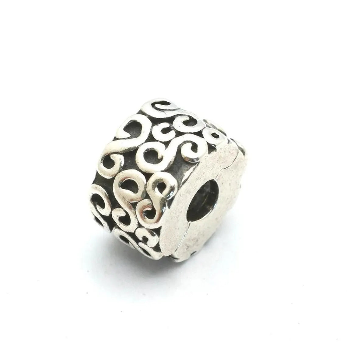 Swirl Clip Sterling Silver Charm — Gift for Her | Pandora Compatible Charm Bracelet