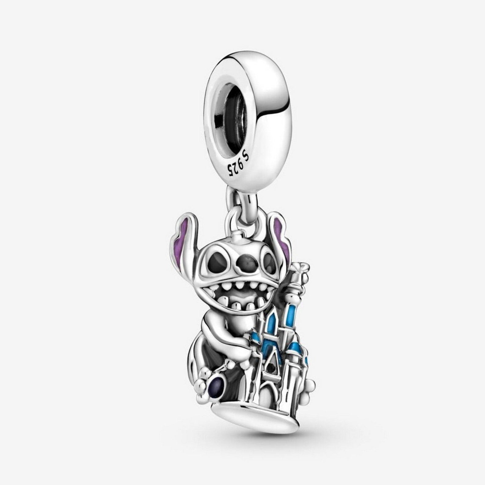 Lilo Castle Dangle Charm Hallmarked S925 Sterling Silver