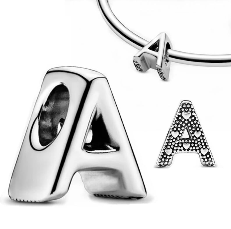 S925 Simple Alphabets A to Z Sterling Silver Charms Collection