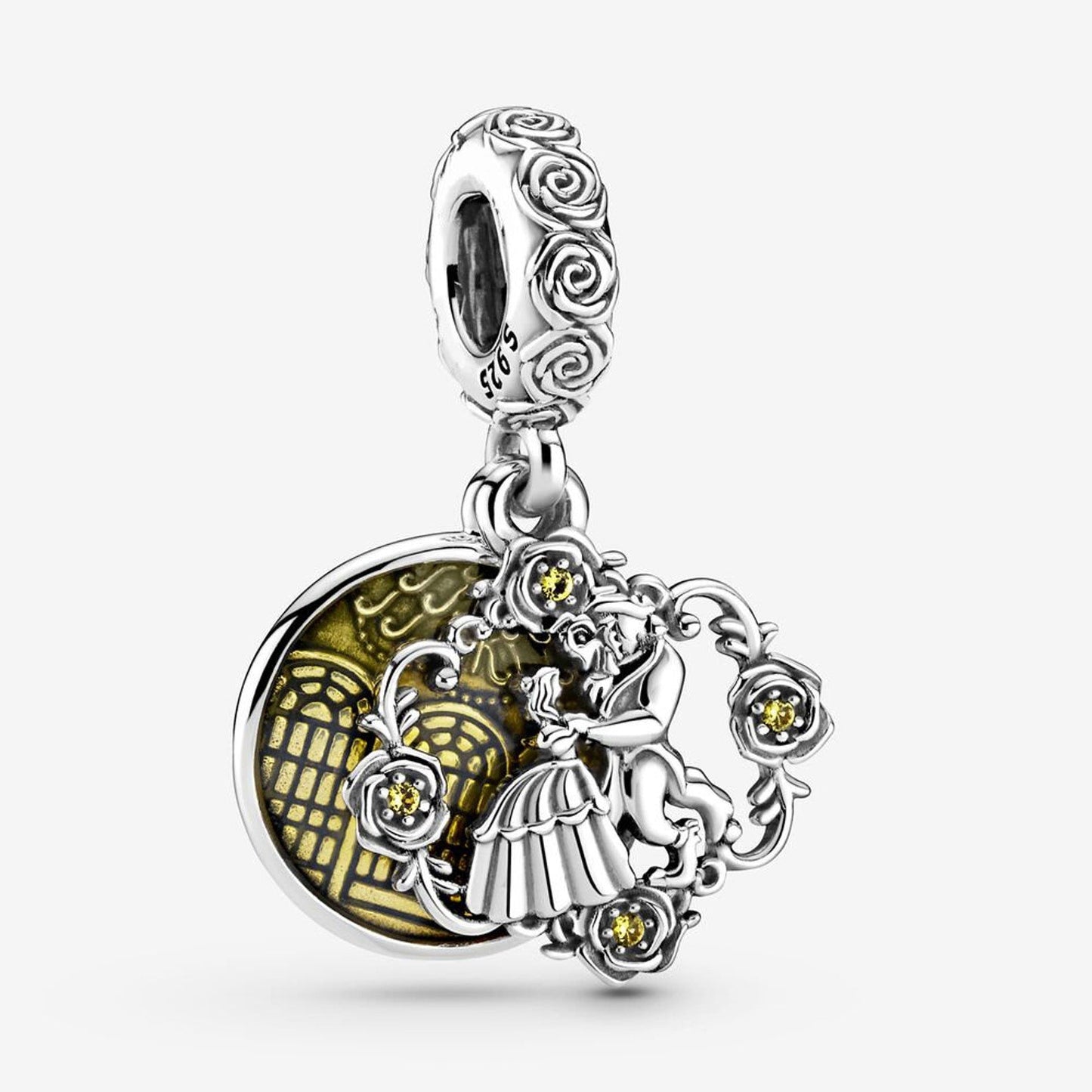 S925 Beauty & Beast Dancing Belle Enchanted Rose Princess Sterling Silver Charms Collection