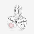 Mother Daughter Split Dangle Charm S925 Hallmarked Compatible Sterling Silver Charm